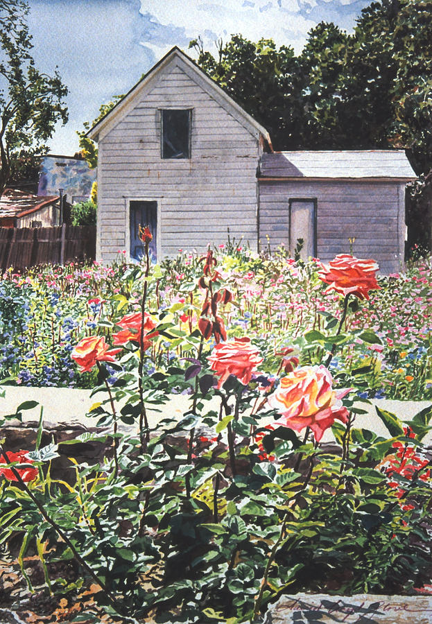Rose Garden Painting by David Lloyd Glover