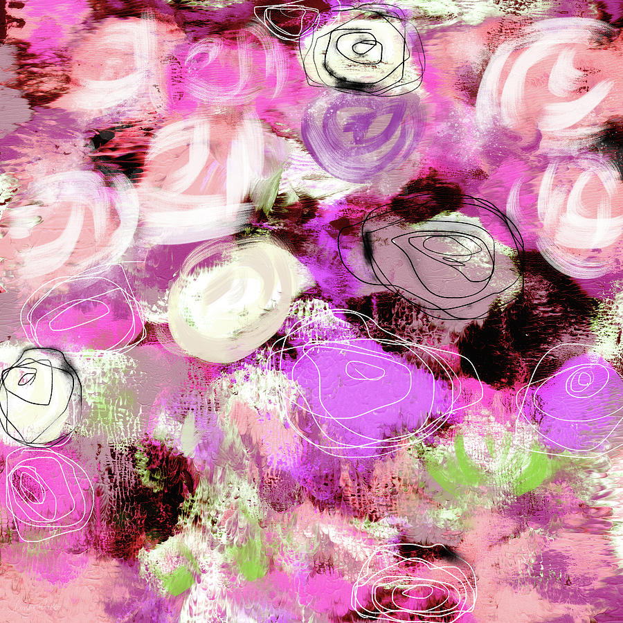 Rose Garden Promise- Art by Linda Woods Mixed Media by Linda Woods