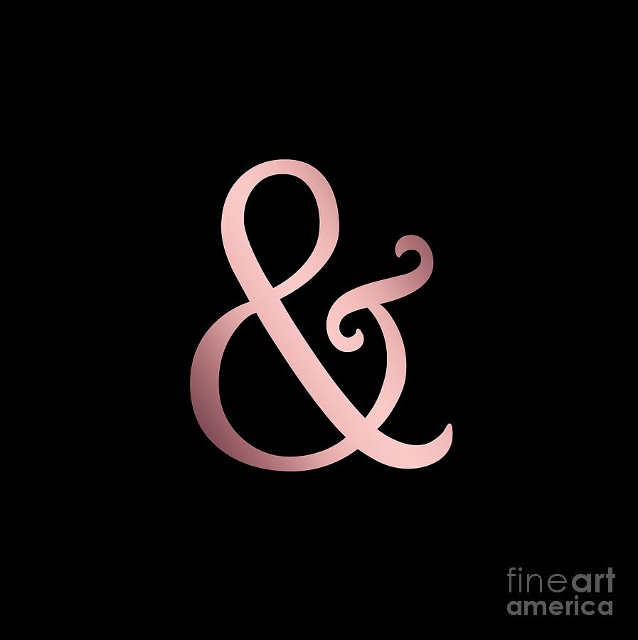 Rose Gold Ampersand Digital Art by Leah McPhail