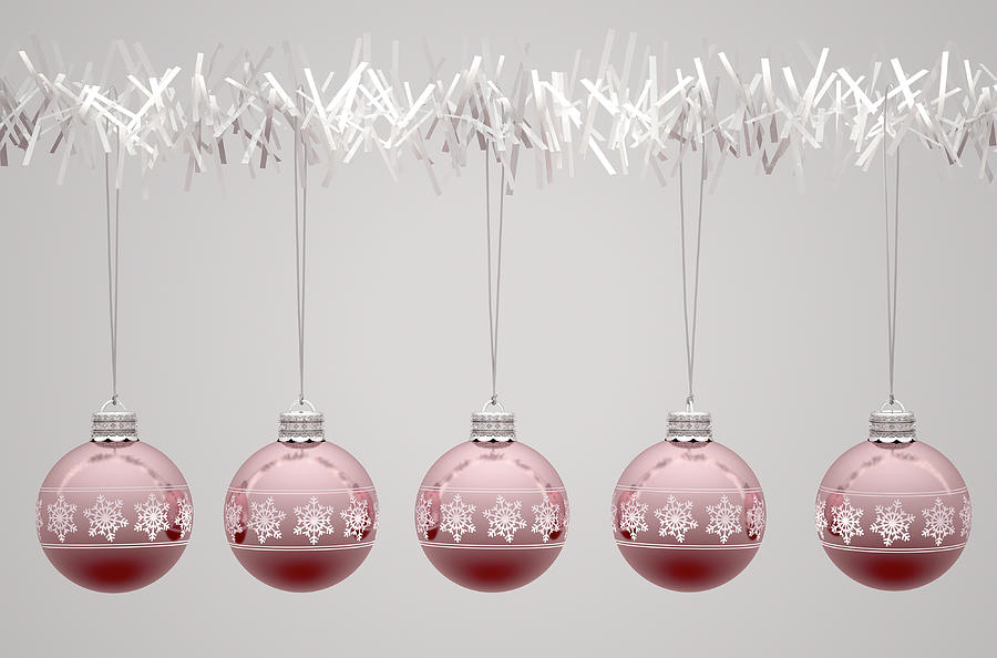 Christmas Digital Art - Rose Gold Christmas Baubels by Allan Swart