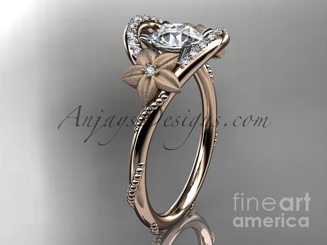 Diamond Engagement Ring Jewelry - rose gold diamond unique engagement ring wedding ring ADLR166 by AnjaysDesigns com