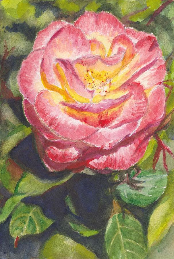 Rose Greeting Card Painting by Dai Wynn