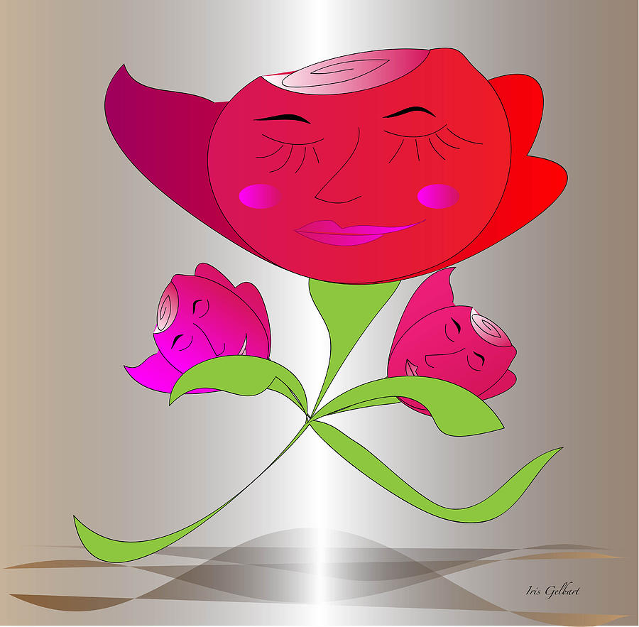 Rose Digital Art by Iris Gelbart