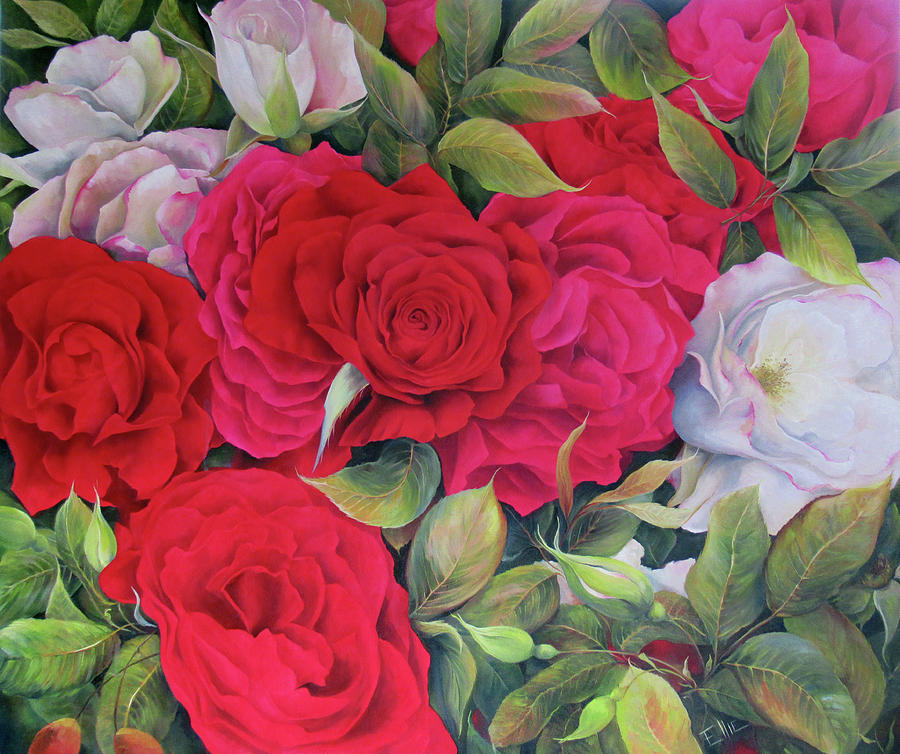 Rose Painting - Rose is a rose by Ellie Eburne