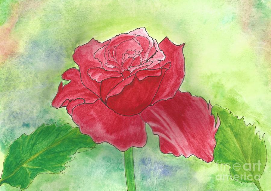 Flower Painting - Rose by Isabel Proffit Flower Painting - Rose by Isabel Proffit