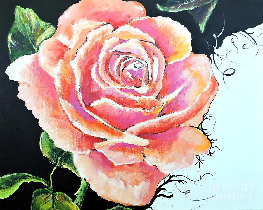 Rose Painting by Jodie Marie Anne Richardson Traugott          aka jm-ART