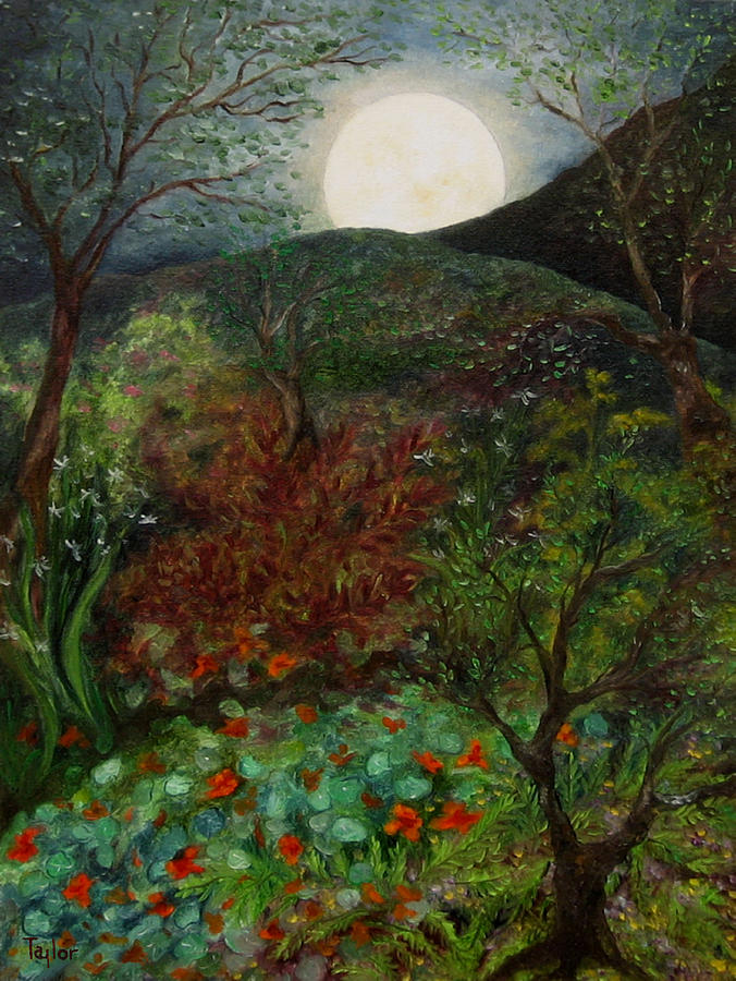 Rose Moon Painting by FT McKinstry