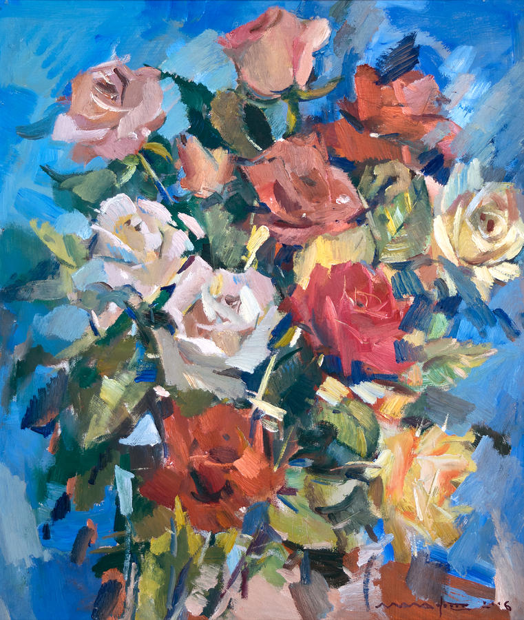 Rose Painting - Roses #1 by Nikolay Malafeev