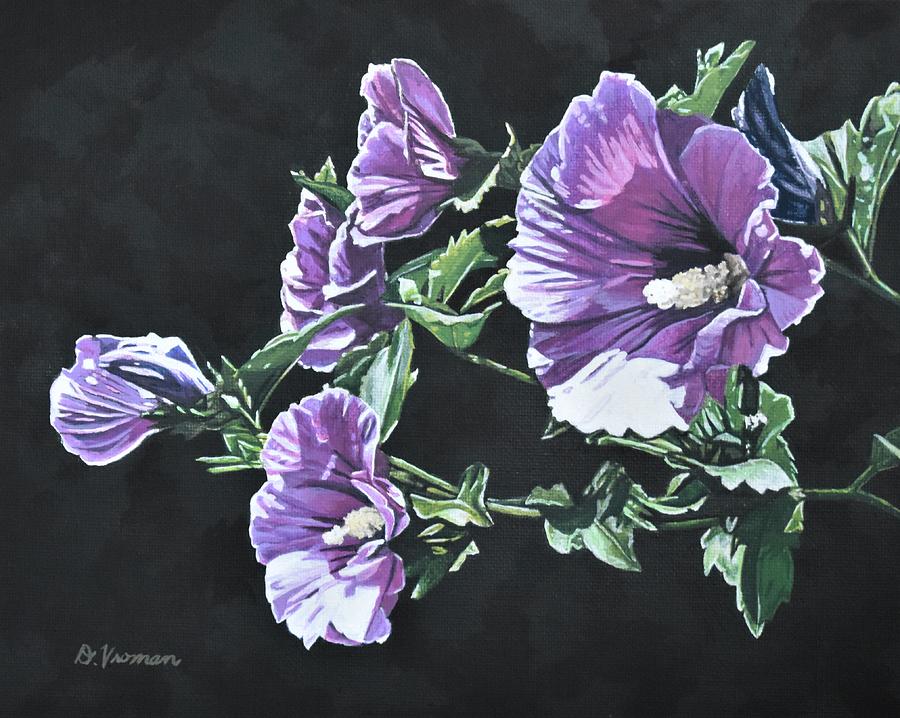 Rose of Sharon Painting by Doreen Vroman - Fine Art America