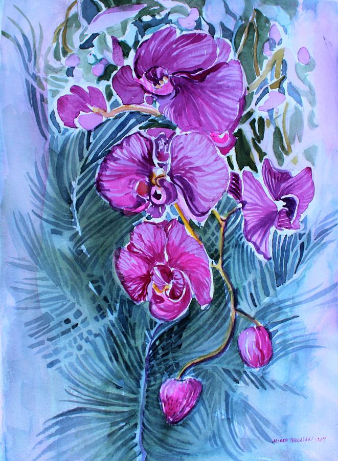 Rose Orchids Painting by Mindy Newman