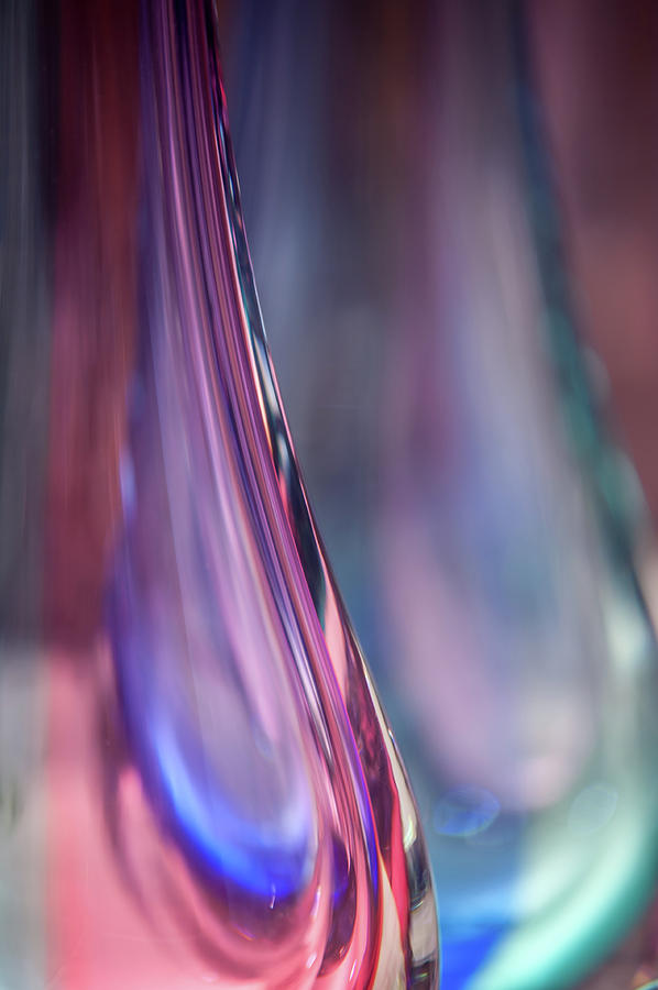 Rose Purple. Glass Vase Abstract Photograph by Jenny Rainbow
