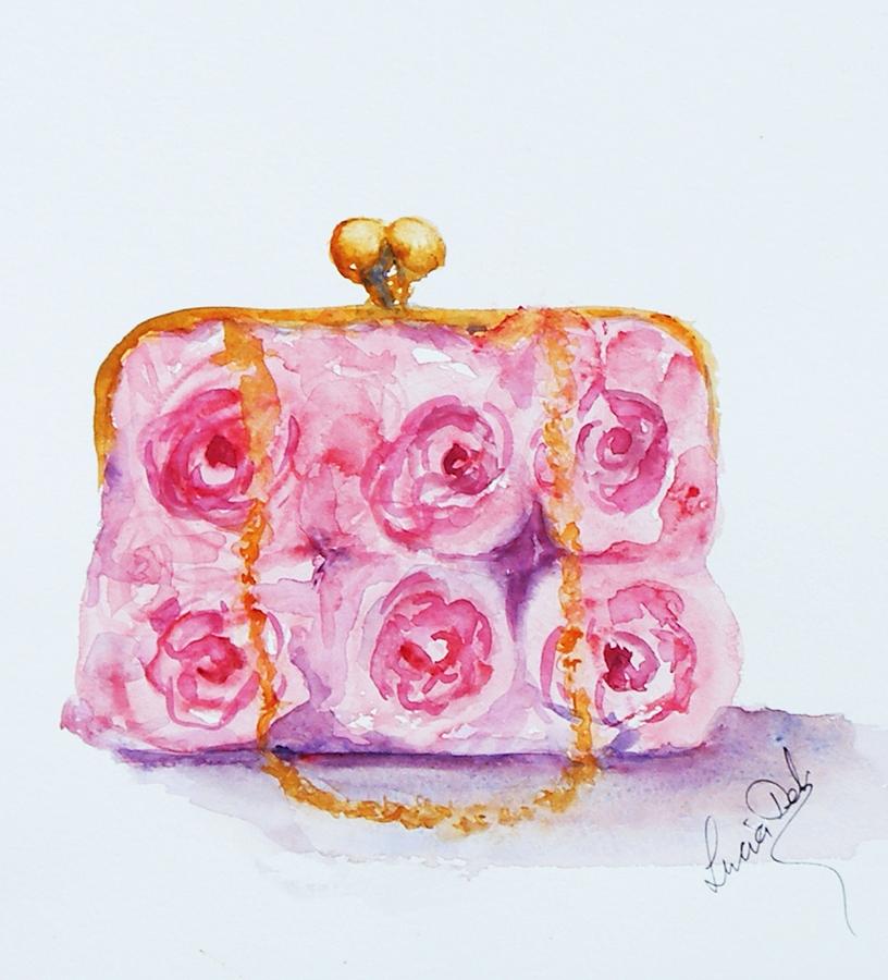 Purse Painting - Rose Purse by Lucia Del