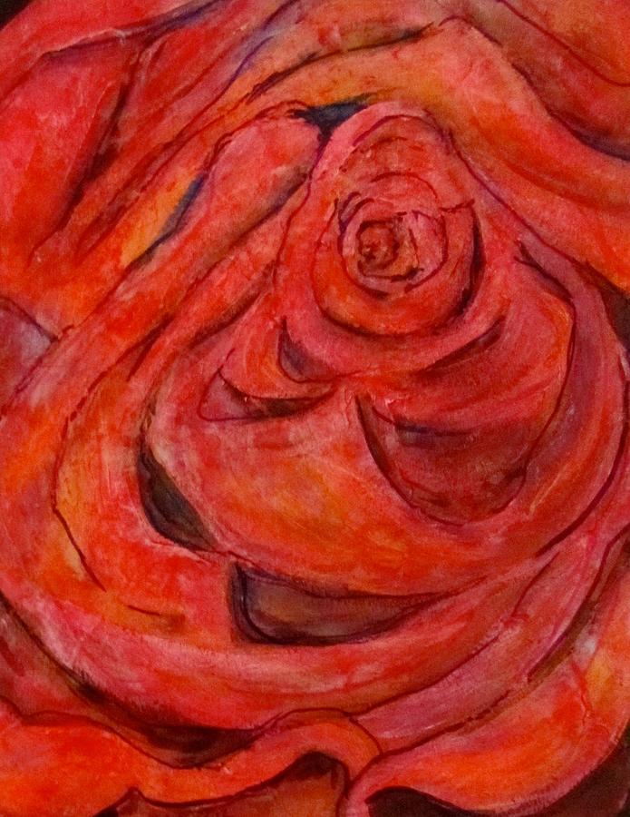 Rose Red Painting by Barbara OToole