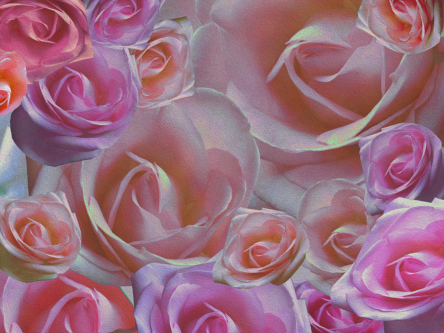 Rose Digital Art - Rose Riot by Lynda Lehmann