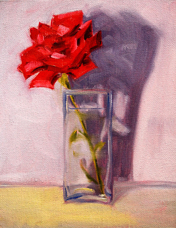 Rose Shadow Painting by Nancy Merkle
