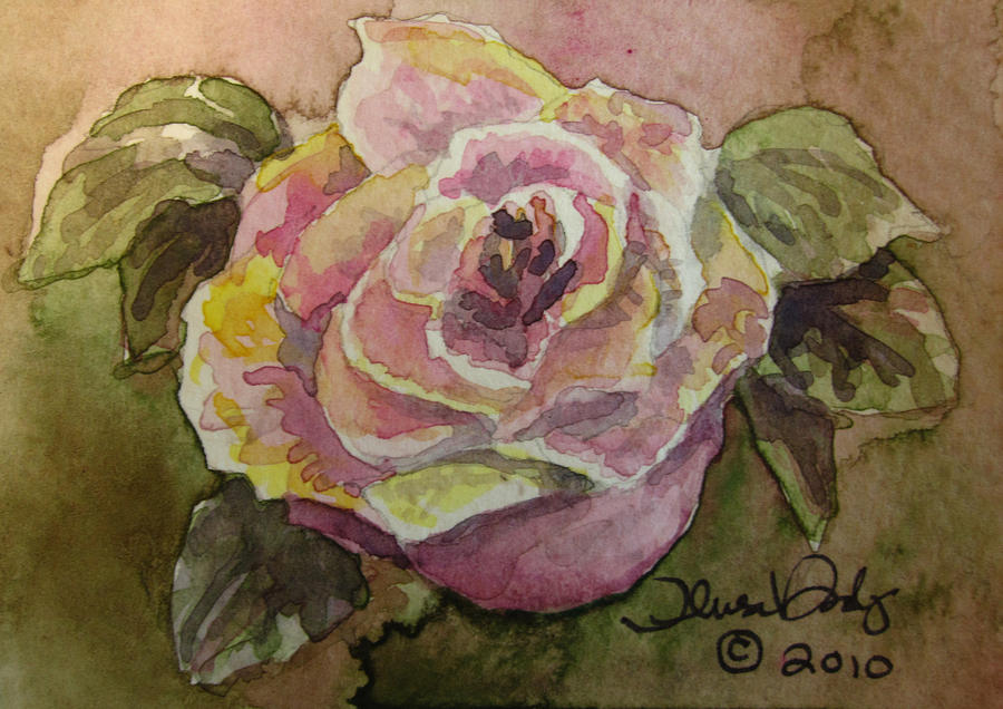 Still Life Painting - Rose by Theresa Higby