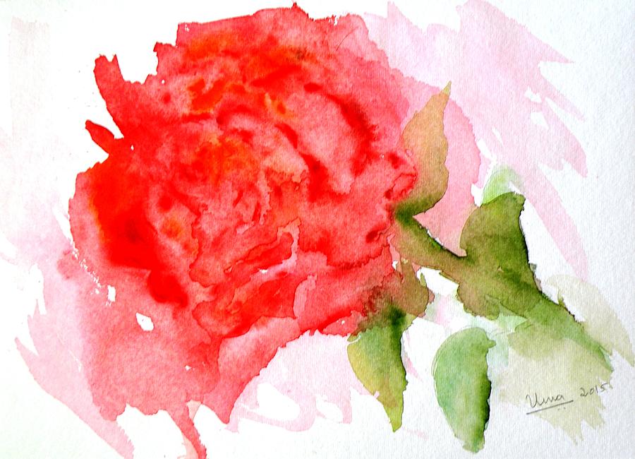 Rose Painting by Uma Krishnamoorthy