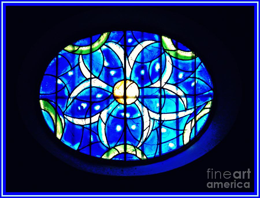 Architecture Photograph - Rose Window  in Blue   by Sarah Loft