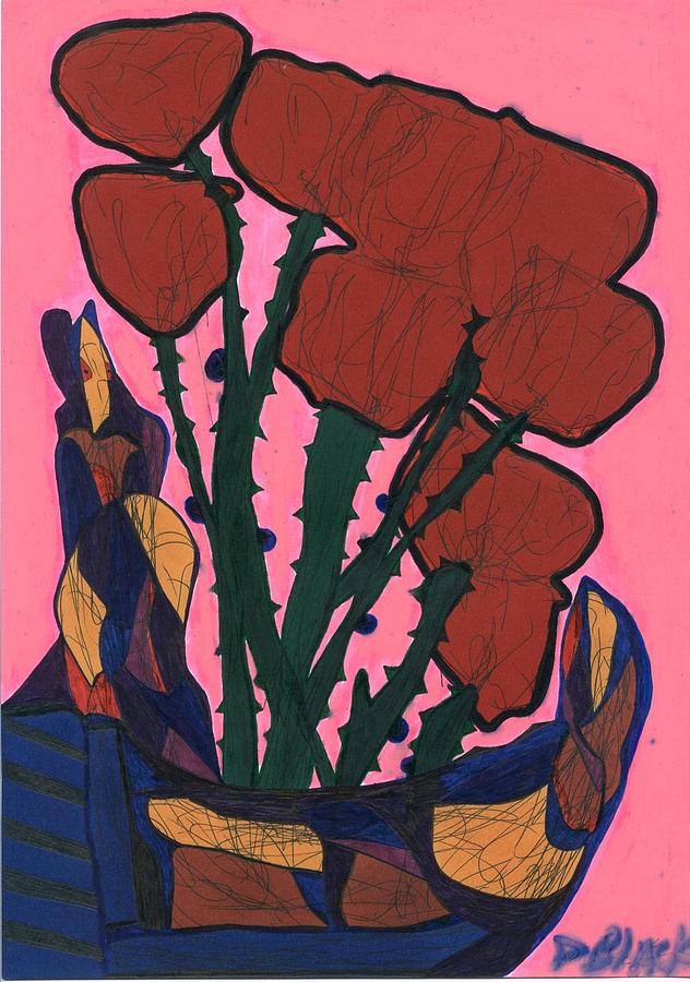 Rosebed Drawing by Darrell Black