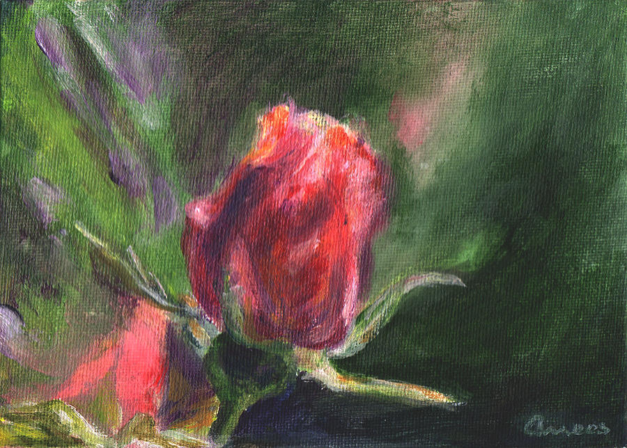 Spring Painting - Rosebud by Anees Peterman