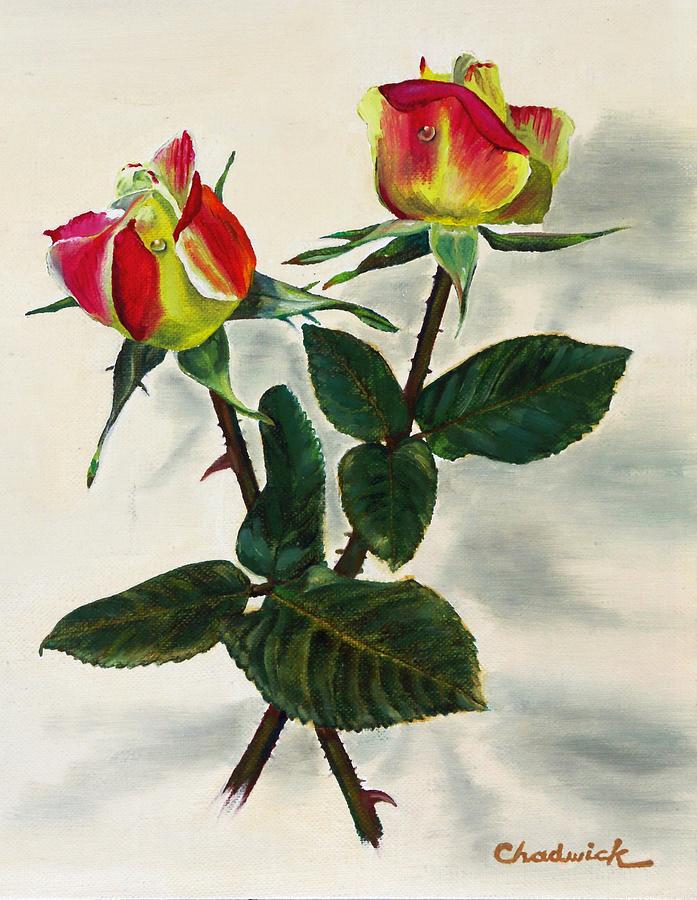 Rosebuds Painting by Phil Chadwick