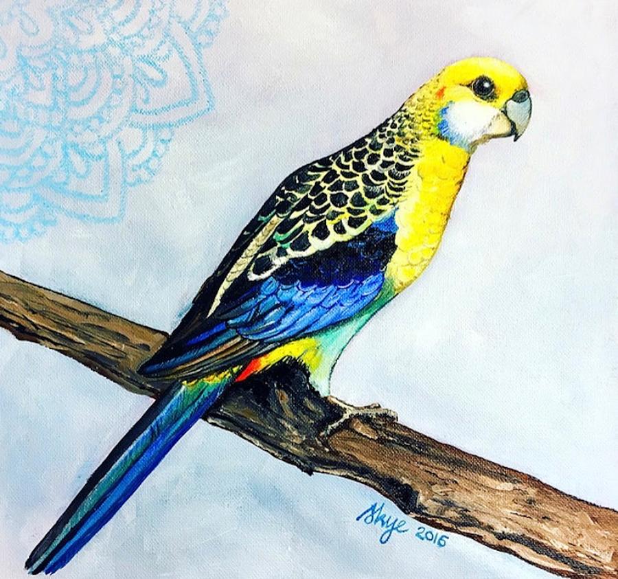 Parrot Painting - Rosella by Skye Tranter