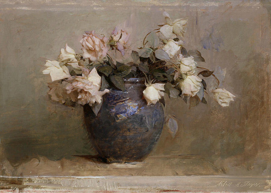 Roses, from 1890 Painting by Abbott Handerson Thayer Roses, from 1890 Painting by Abbott Handerson Thayer