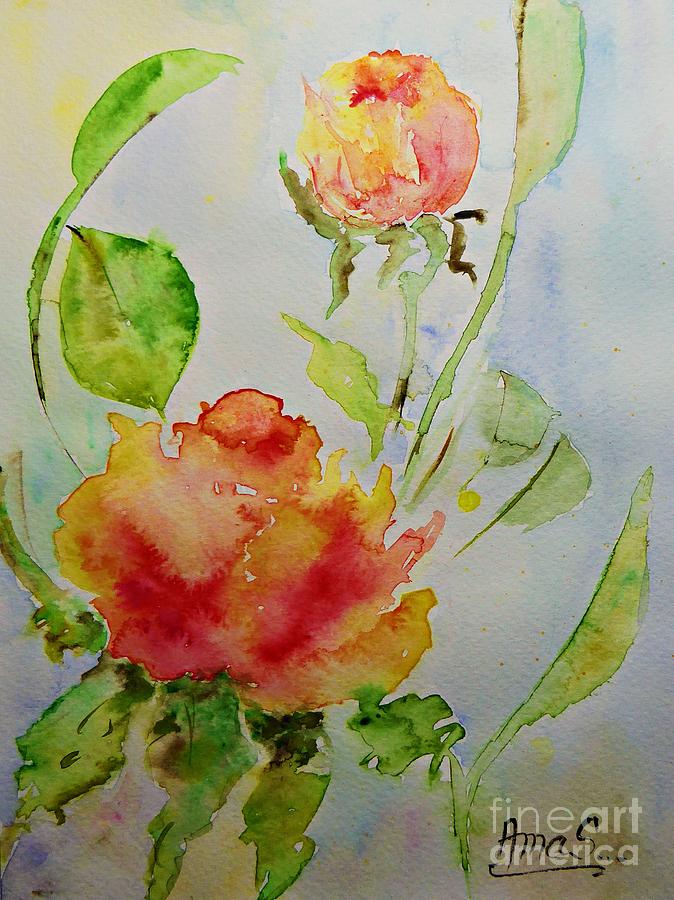 Roses  Painting by Amalia Suruceanu