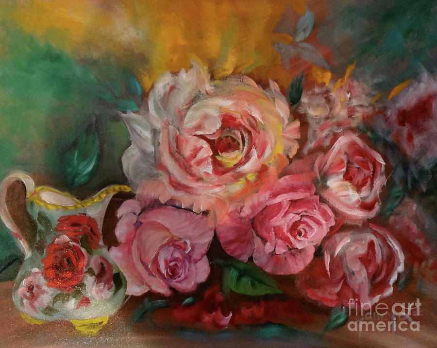 Roses and Cream Painting by Jenny Lee