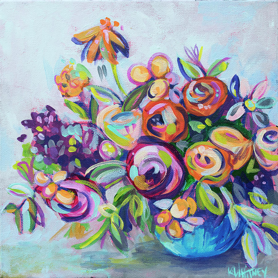 Flowers Still Life Painting - Roses and Kumquats by Kristin Whitney