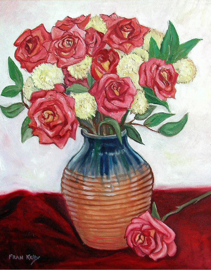 Still Life Painting - Roses and Vase by Fran Kelly