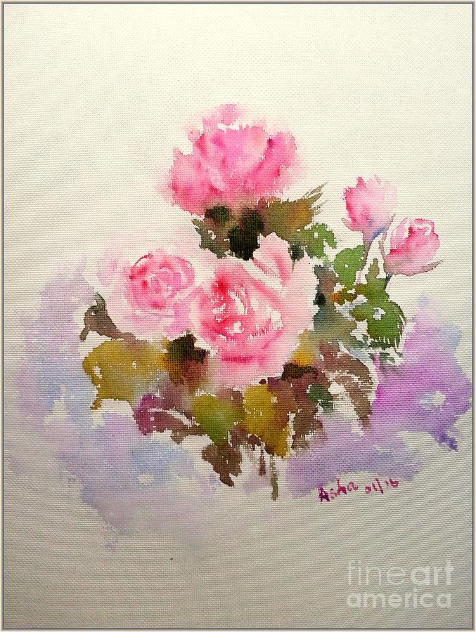 Roses are forever Painting by Asha Sudhaker Shenoy