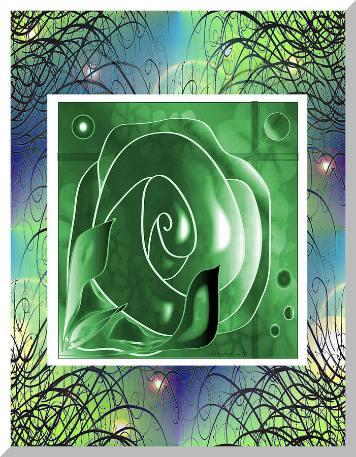 Roses are Green Digital Art by Iris Gelbart