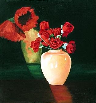 Rose Painting - Roses are red by AVK Arts
