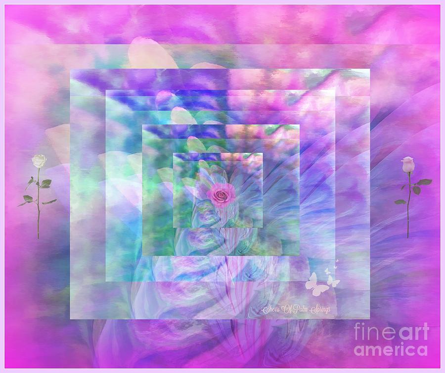 Rose Digital Art - Roses Are Red Violets Are Blue These Roses Are Just For You by Sherris - Of Palm Springs