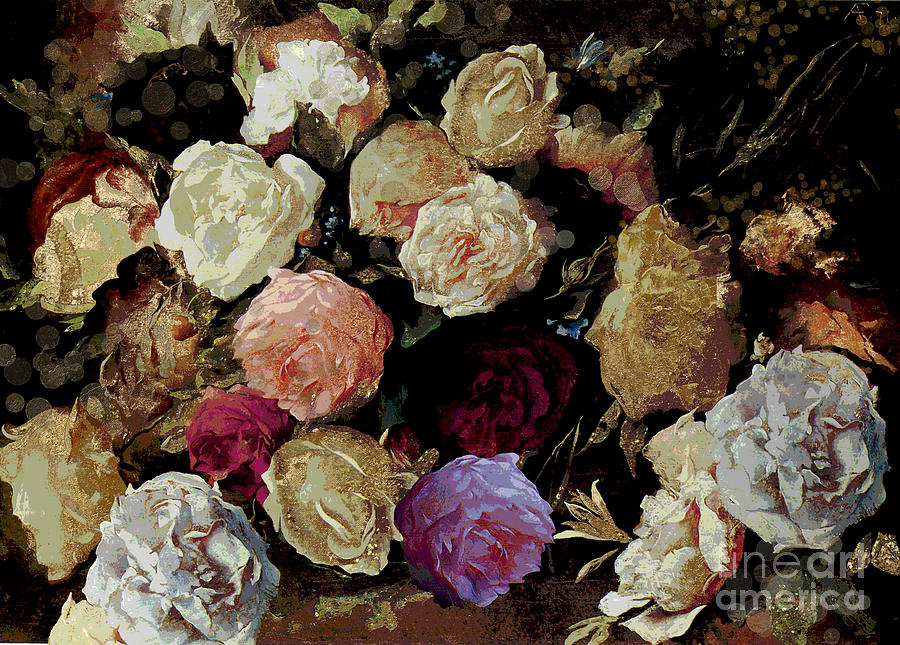 Roses at My Feet Painting by Mindy Sommers