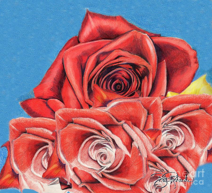 Roses Drawing by Bill Richards