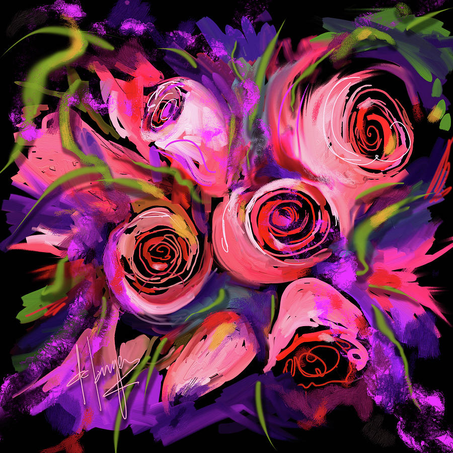 Roses Painting by DC Langer
