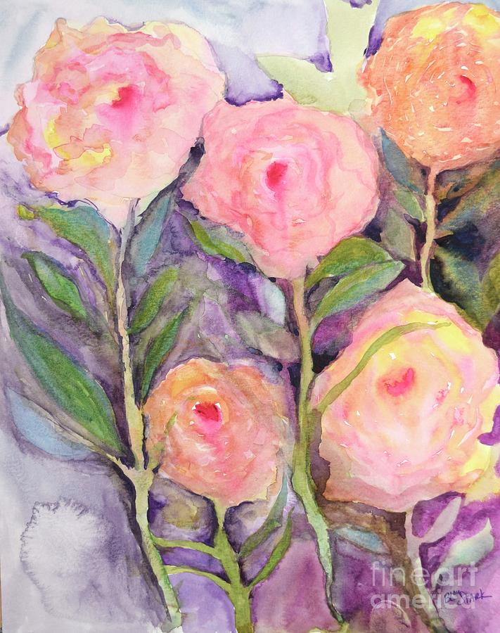 Roses Disguised As Peonies  Painting by Barrie Stark