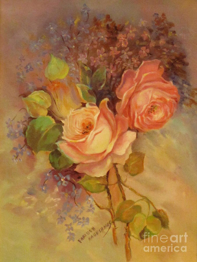Impressionism Painting - Roses by Farideh Haghshenas