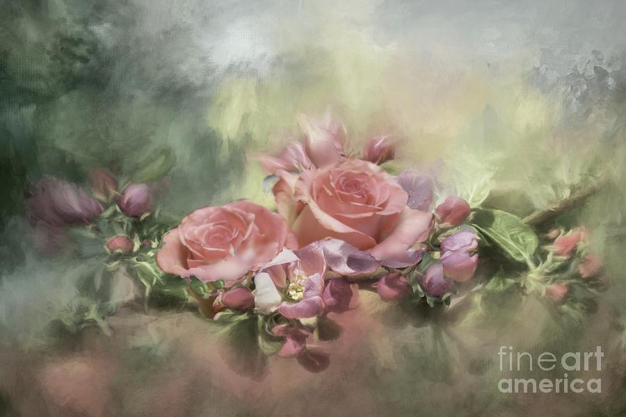 Roses for Judy Mixed Media by Janette Boyd