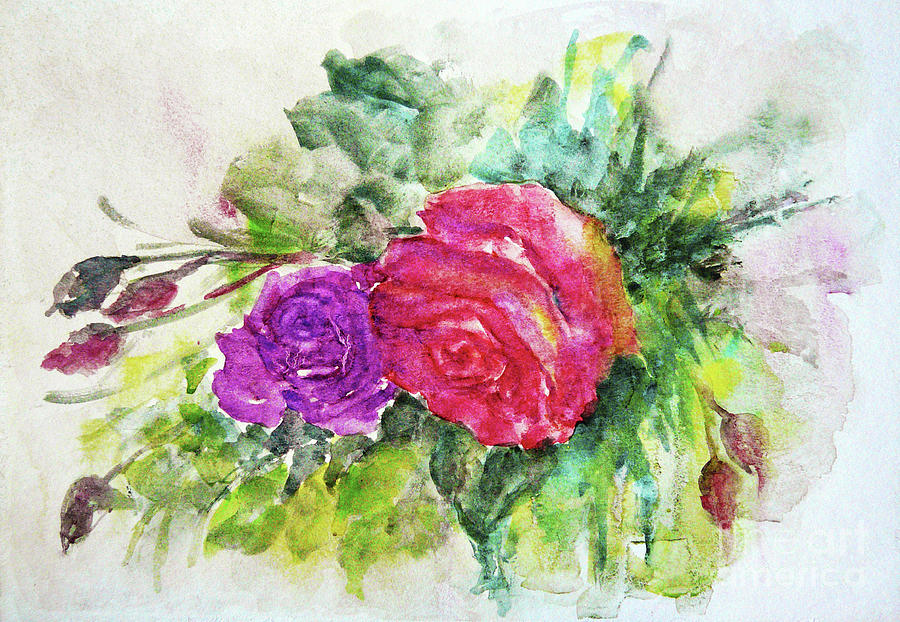 Roses for You Painting by Jasna Dragun