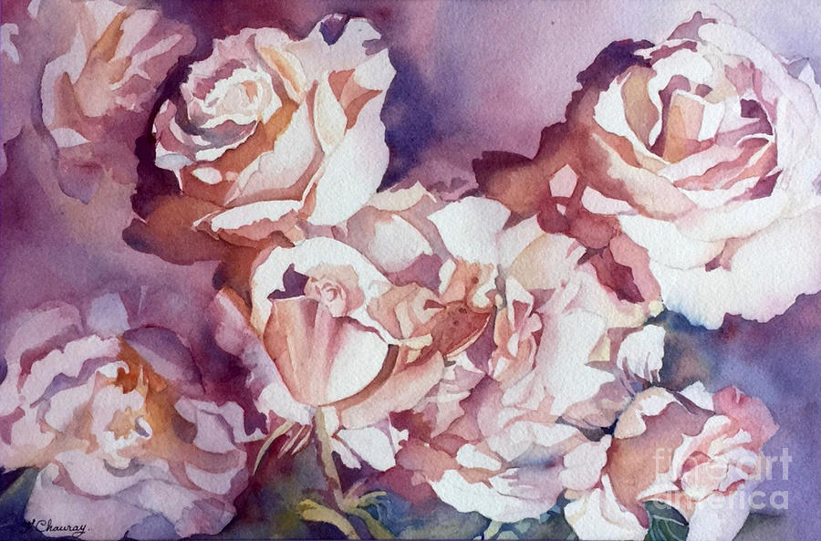 Roses Painting by Francoise Chauray