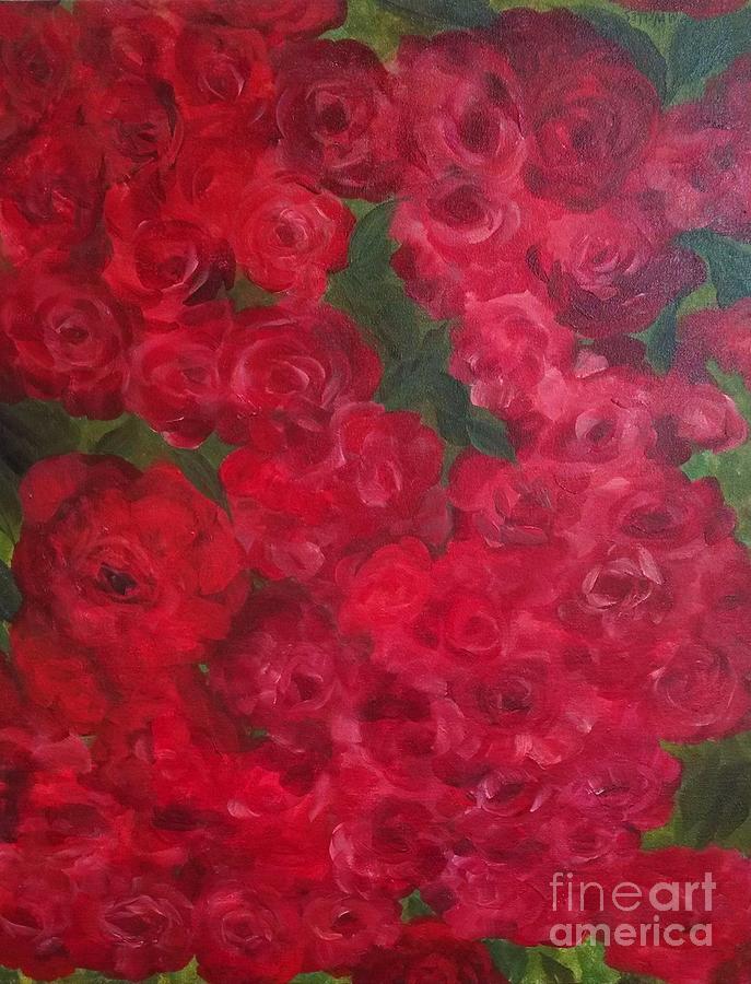 Roses Garden Painting by Michelle Welles