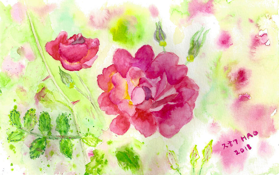 Roses Painting by Helian Cornwell
