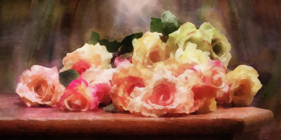 Roses in a Pile Digital Art by Frances Miller