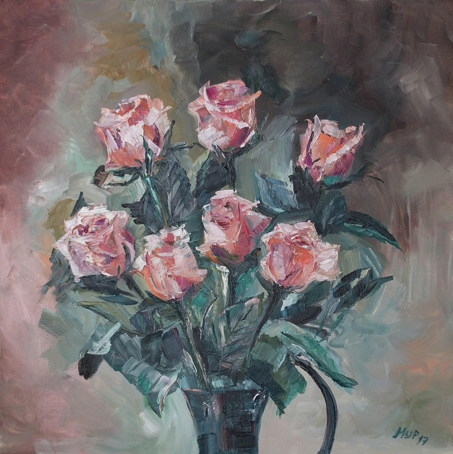 Roses In A Vase Painting