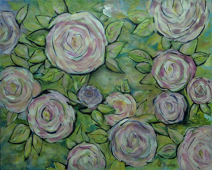 Roses in Full Bloom Painting by Wendy Provins