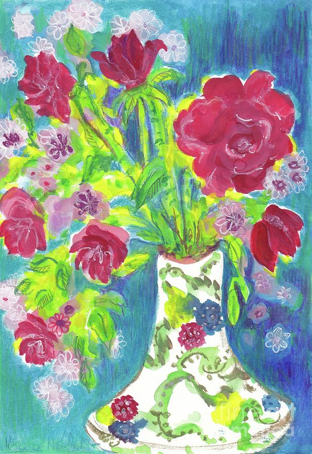 Roses in Italian Vase Painting by Arathi Ma Fine Art America