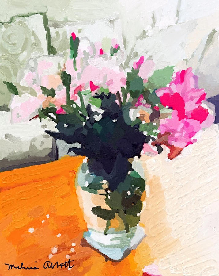 Roses in the Living Room Painting by Melissa Abbott